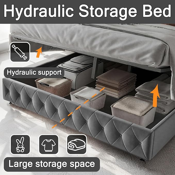 Modern Multi-Color LED Light Queen Bed Frame - Image 6