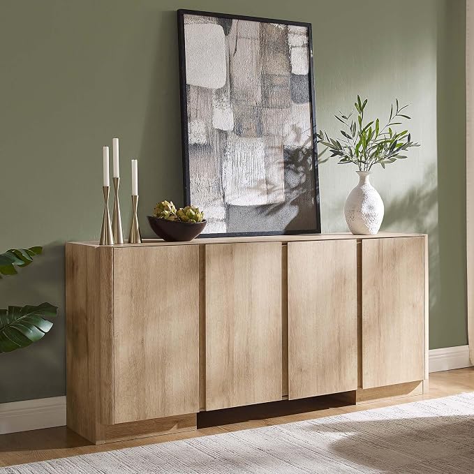 66" Large Sideboard Buffet Cabinet by JXQLINGMUFurniture