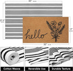 2 PCS Spring Welcome Door Mat Set, Farmhouse Spring Wildflower Doormat - Image 2