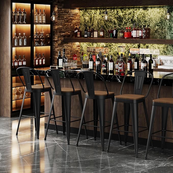 Andeworld Metal Bar Stools Set of 4, 30 inch Bar Height Barstools - Image 6