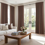 Cappuccino 100% Blackout Linen Curtains 108 Inch Length 2 Panels Set - Image 9
