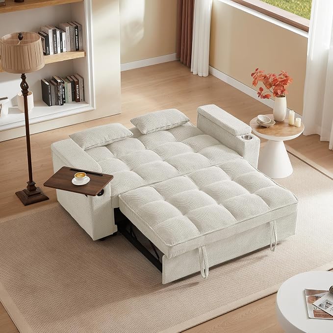 Auvsoce 65'' Convertible Sleeper Sofa Bed - Image 2