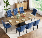 Henf 63"-79" Dining Table Set for 8, 9 Pieces Extendable Dining Table and 8 by Henf