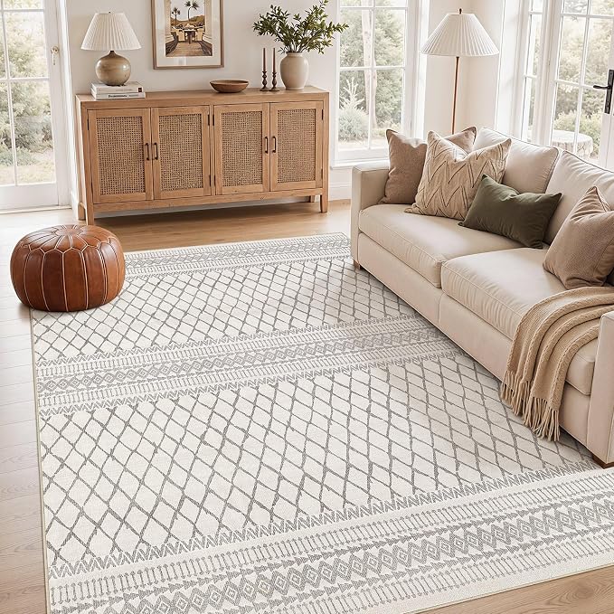 cotiled Boho 5x7 Area Rugs for Living Room: Soft Moroccan Washable Rug | Solve by COTILED