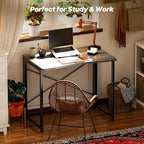 Huuger Folding Desk for Small Spaces, 31.5 Inch Foldable Computer Table - Image 8