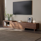 Extendable TV Stand for 65-100 Inches TVs – Walnut Entertainment Console by Etelifrank