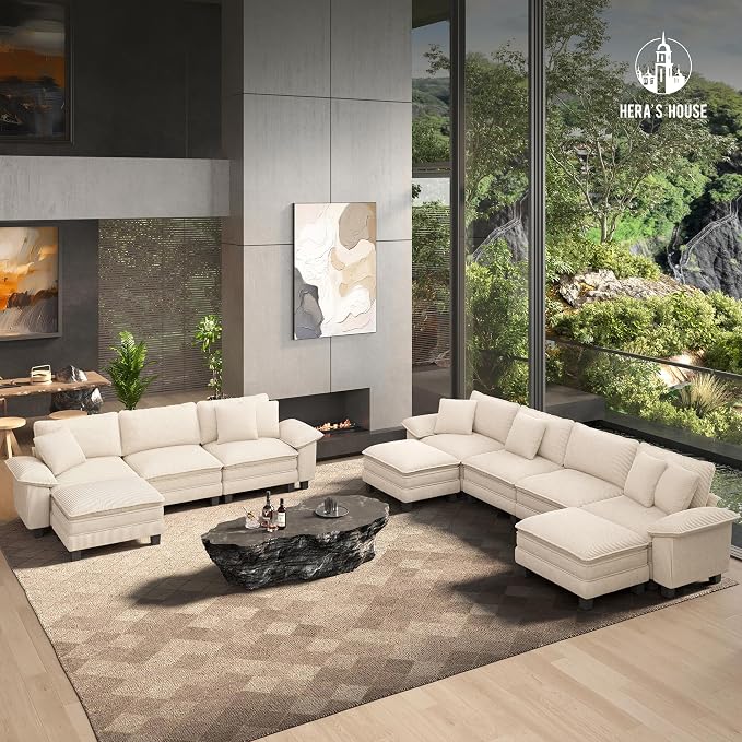 HERA'S HOUSE 88" Modular Sectional Sofa, L Shaped Couches - Image 9