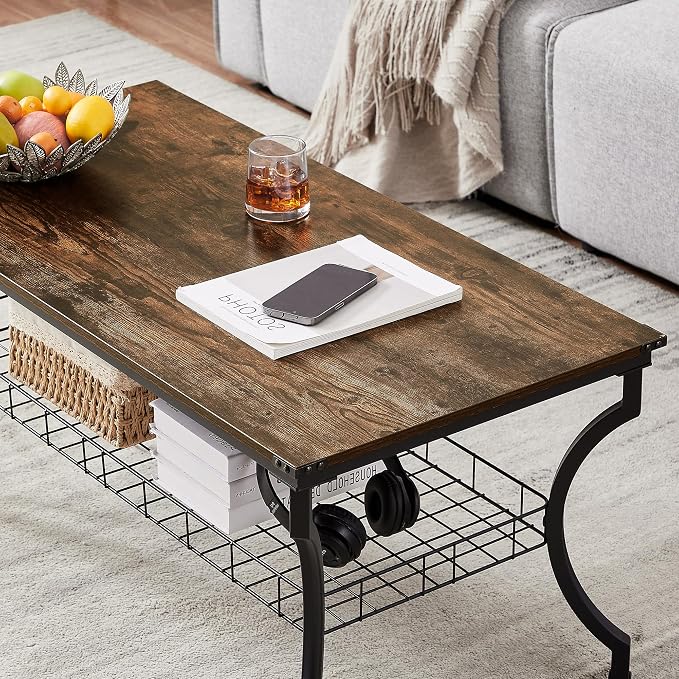 VECELO 3 Pieces Living Room Table Sets, Coffee and End Tables - Image 4