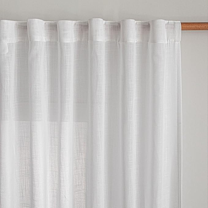 MYSKY HOME Short White Sheer Curtains by MYSKYHOME