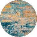 Round Area Rug Living Room: 5 ft Modern Washable Indoor Carpet | by FXRHLP