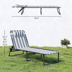 Outsunny Folding Chaise Lounge Chair, Patio Sun Tanning Chair, Outdoor Chaise - Image 3