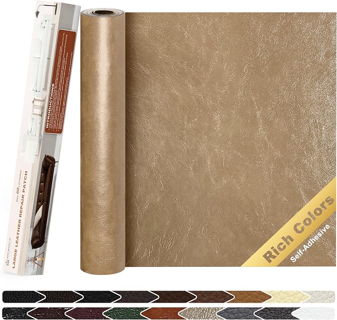 KING MOUNTAIN Leather Repair Patch, 12 x 60 Inches self Adhesive Leather Repair by ForABetterHomeLife