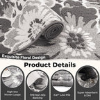 Findosom Hallway Runner Rug 2x10, Non Slip High-Low Textured Floral Washable - Image 7