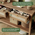 SUPERJARE Rattan Console Sofa Table - Image 7