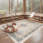 Area Rugs 5x7 Washable Rugs for Living Room, Ultra-Thin Soft Floral Vintage - Image 5