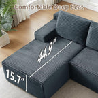 96" Cloud Sectional Couch with L-Shape Chaise, Modular Comfy Sofa Chaise Longue - Image 7