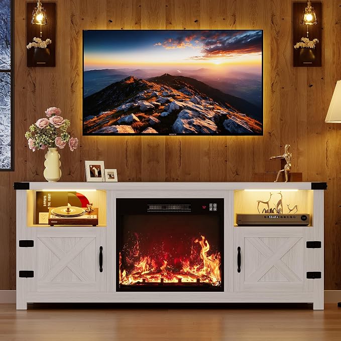 YESHOMY LED Fireplace TV Stand - Image 8