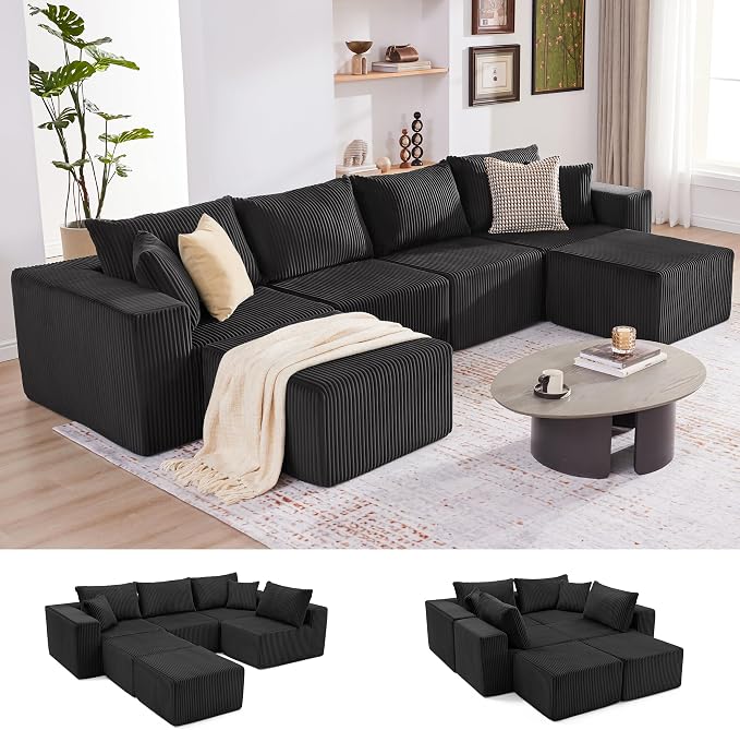 Weture 135.4" Cloud Couch Sectional, Modular Sectional Sofa by Weture