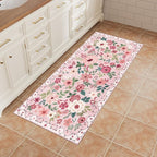 DUKINO 2x4 Entryway Rug, Floral Washable Kitchen Rugs Non Slip, Soft Indoor - Image 8