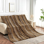 Edenleaf Fleece King Size Super Soft Cozy Leopard Print Blanket - Image 5