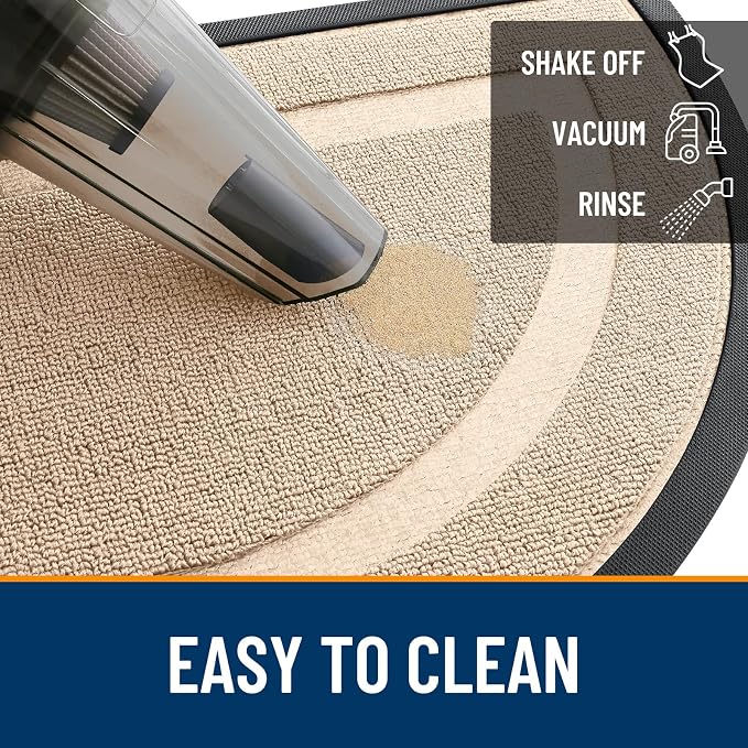 OLANLY Half Circle Front Door Mat Outside 35x23 All-Season Rubber Doormat | - Image 5