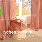 BGment Rust Terracotta Linen Curtains 63 Inches Long - Image 5