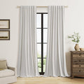 90 Inch Long Natural 100% Blackout Linen Curtains by Guken
