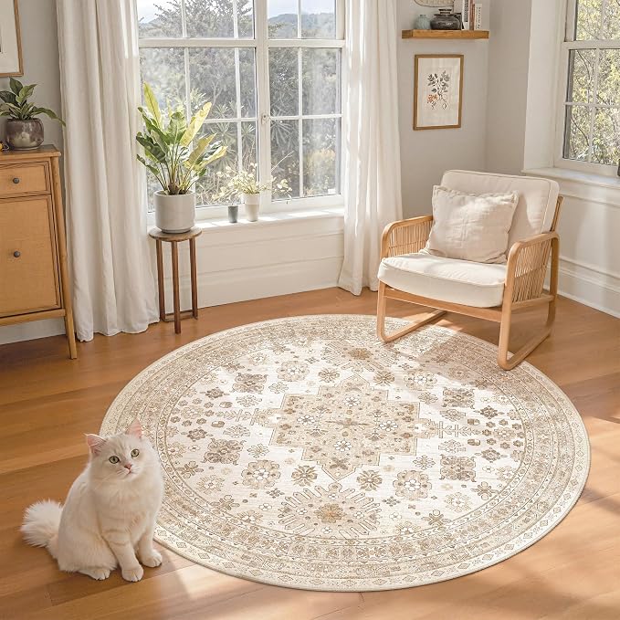 Round Rug 6ft, Circle Rug for Dining Room Table, Dining Room, Nursery Room - Image 3