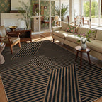 Lahome Modern Geometric Easy Jute Carpet, 6x9 Area Rugs - Image 7