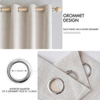 MIULEE 100% Blackout Linen Curtains - Image 4