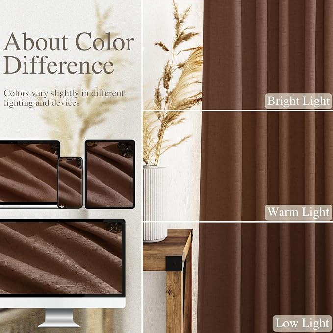 Mocha Brown Curtains 84 Inches Long - Image 3