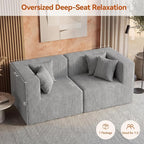 MONVANE 75" Loveseat Sofa, Comfy Chenille Cloud Couch - Image 3