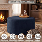 BSHOMGI Coffee Table Round Ottoman, Oversized Footrest - Image 5