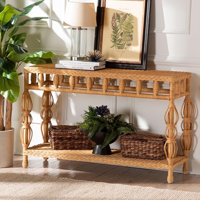Bali & pari Dolby Natural Rattan Console Table - Image 2
