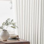 86 Inch Pinch Pleated Linen Curtains 2 Panels 40x86 Beige White | Memory - Image 9