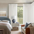 Beige White Pinch Pleat Semi Sheer Linen Curtain 70Wx102L 1 Panel | Light by Twodrapes