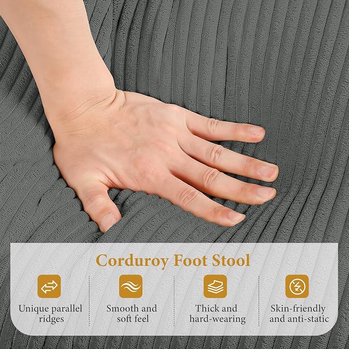 Vesgantti Large Ottoman for Modular Sofa, 29.5" Corduroy Ottoman - Image 3