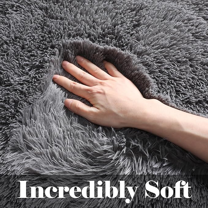 Grey 6x9 Area Rugs for Living Room, Ultra Soft Plush Big Indoor Floor Carpet - Image 2