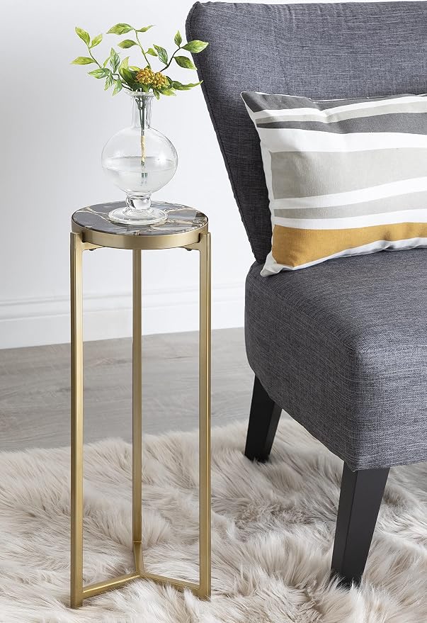 Kate and Laurel Aguilar Glam Drink Table, Transitional Tea Table and Plant Stand - Image 2