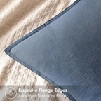 MIULEE Decorative Linen Pillow Covers 18x18 Inch Blue Ashes | Boho Farmhouse​ - Image 2