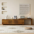 LKTART Mid Century Modern TV Stand, Extendable Entertainment Center by LKTART