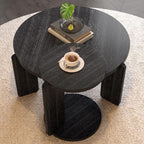 GDFStudio Round Nesting Coffee Table Set of 2, Modern Wooden Accent Side Table - Image 4