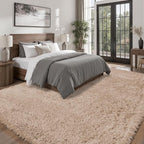 PLHXFR 8x10 Area Rugs Living Room: Fluffy Bedroom Rug Shag Carpet Camel | - Image 2