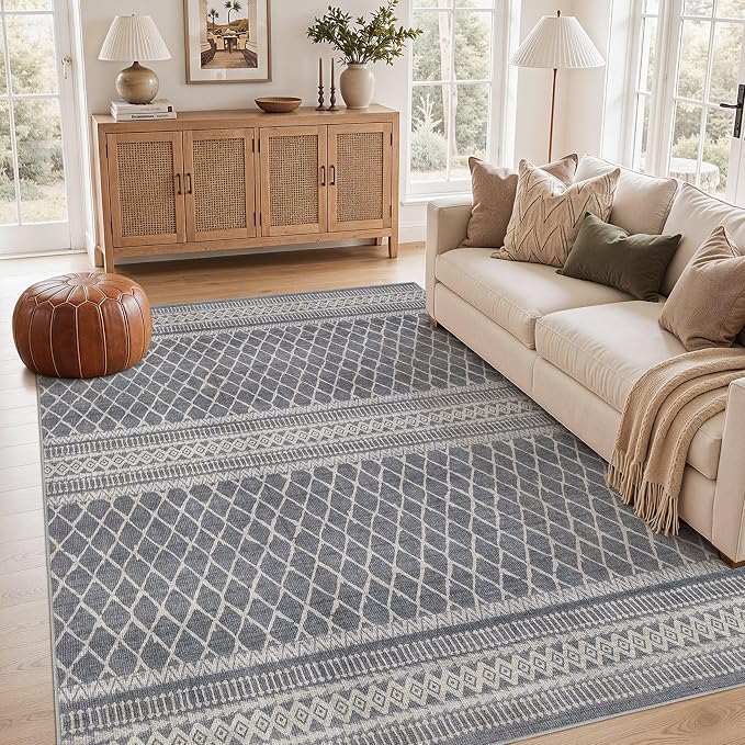 cotiled 6x9 Area Rugs for Living Room: Boho Washable Rug for Dining Room | by COTILED