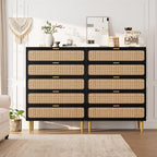 GarveeHome Rattan 5 Drawer Dressers - Image 8