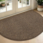 BEQHAUSE Dirt Trapper Door Mat 36" x 60" Half Circle Non Slip Rugs, Absorbent by BEQHAUSE
