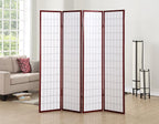 Roundhill Furniture Oriental Shoji 4 Panel Screen Room Divider - Image 2