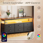 Huuger LED TV Stand for Bedroom, 55 Inch Fabric Dresser - Image 4