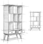 SIMPLIHOME Draper 35 inch Mid-Century Modern Bookcase and Storage Unit in - Image 12
