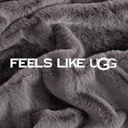 UGG Euphoria Throw Blanket, Faux Fur Blanket, Charcoal Grey | Reversible Fluffy - Image 5